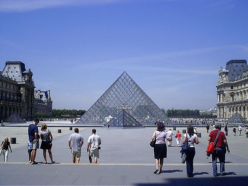 piramide near the louvre, paris