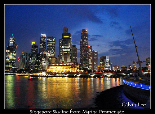 singapore skyline seen from Marina Promenade by Calvin Lee